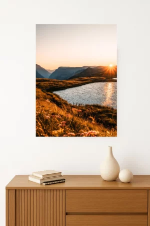 Photo du lac du Pontet au coucher de soleil