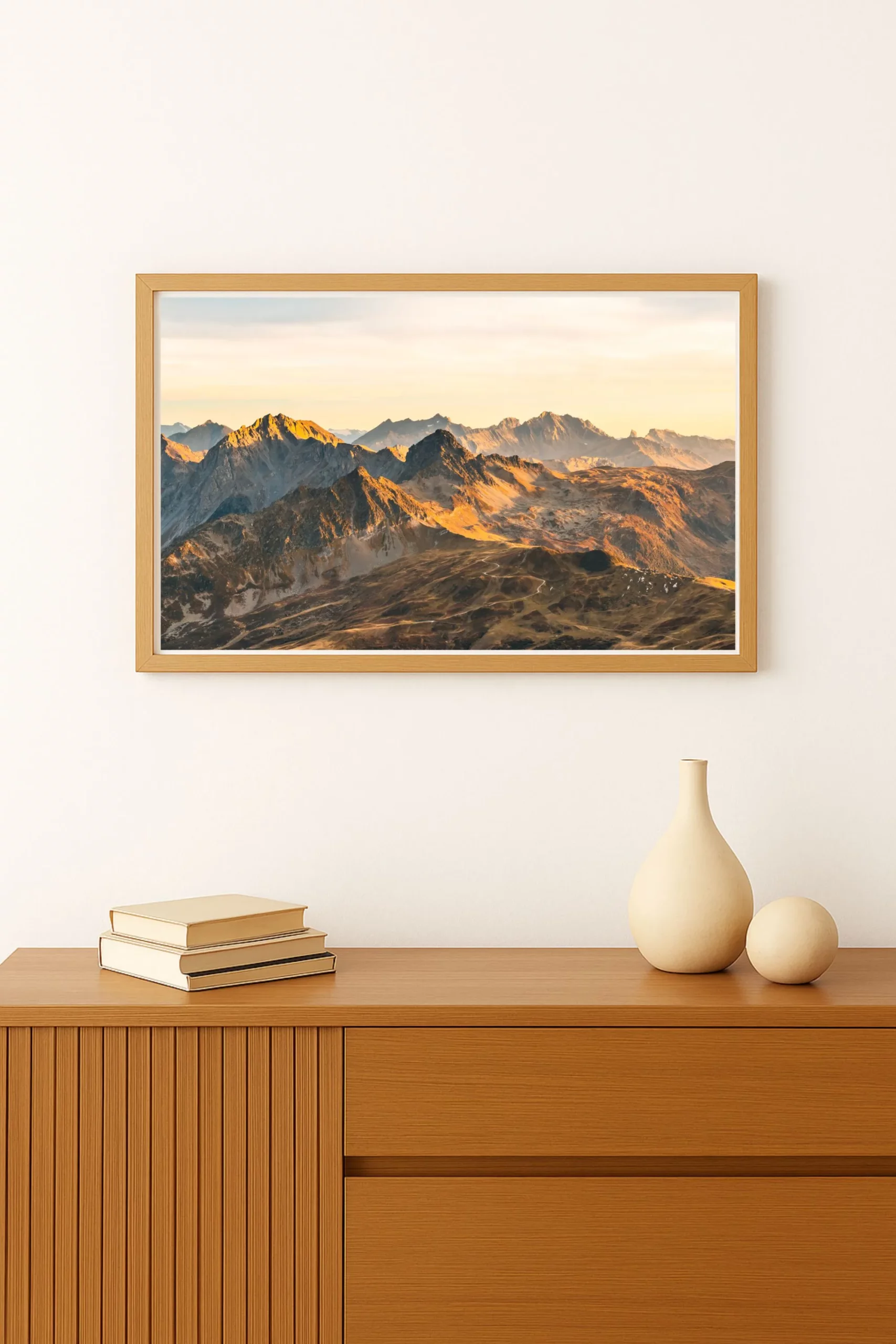 coucher de soleil en montagne