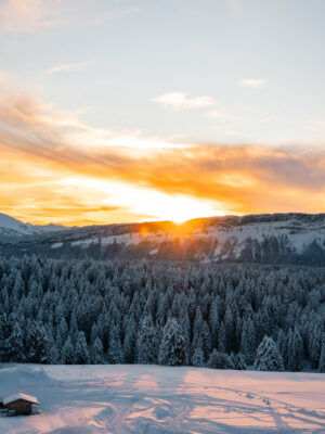 Photo du lever de soleil dans les Bauges