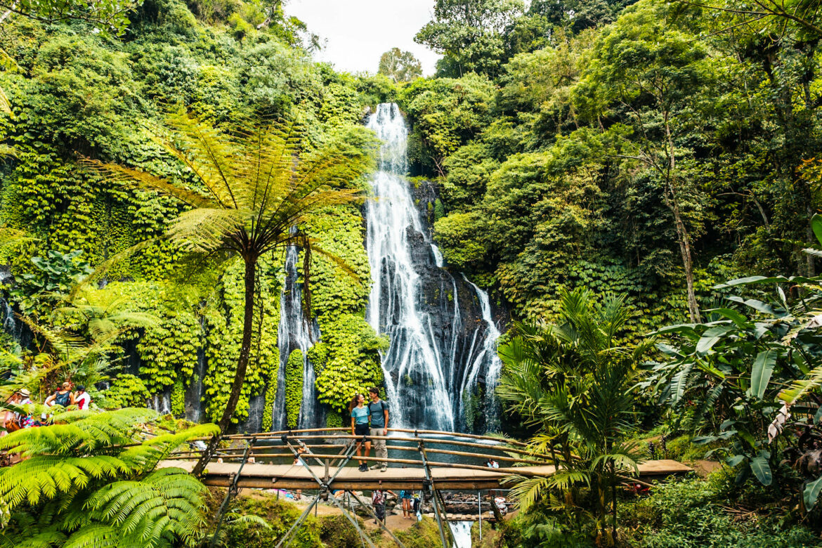 cascade dans foret à bali