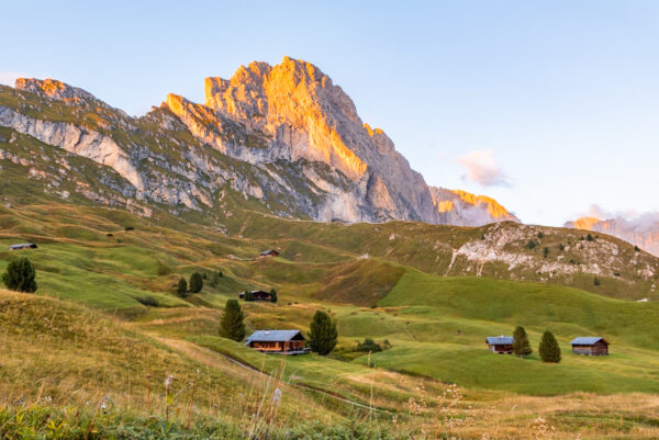 tirage photo de l'alpage de seceda dans les dolomites