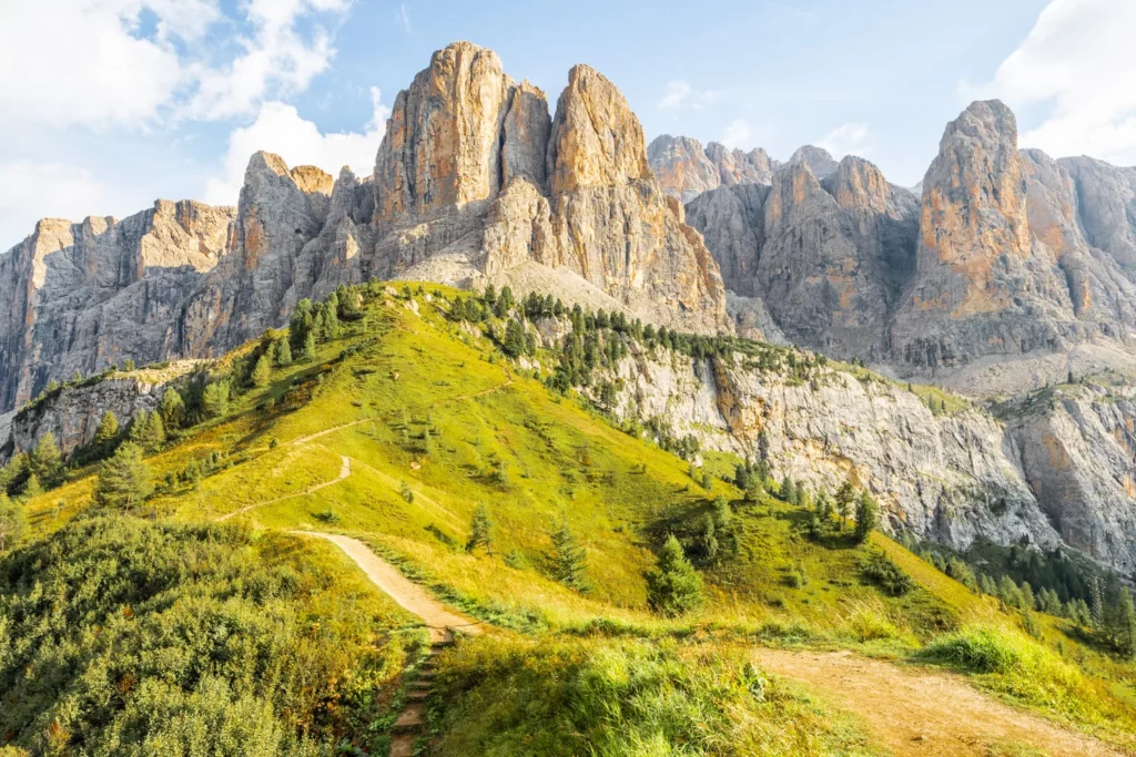 paysage de montagne avec de la verdure devant