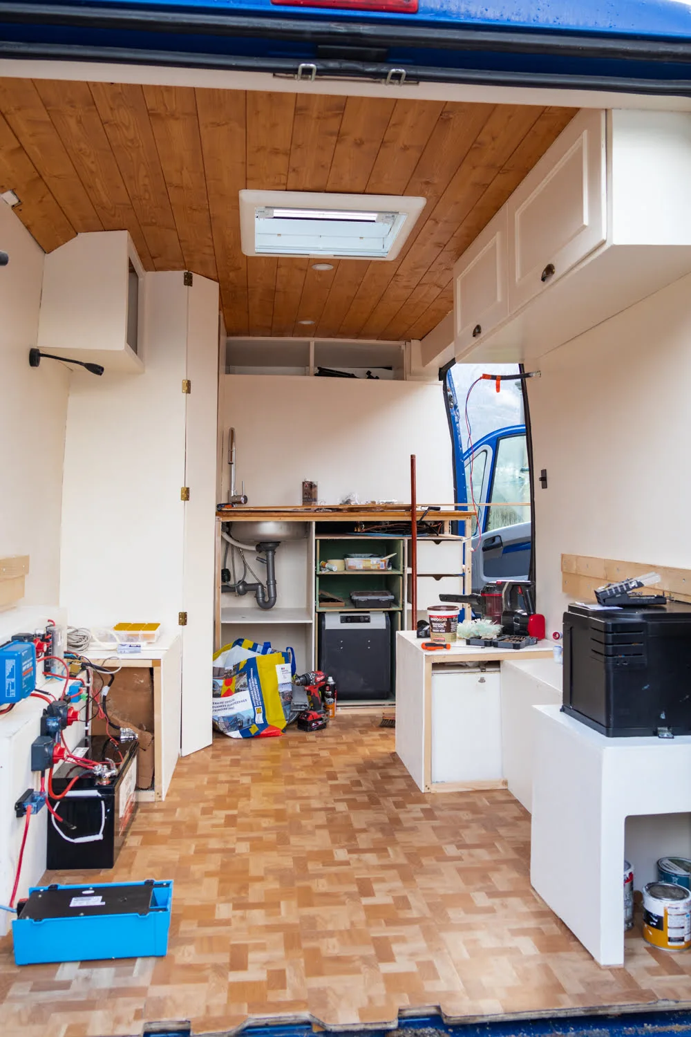 van en cours d'aménagement